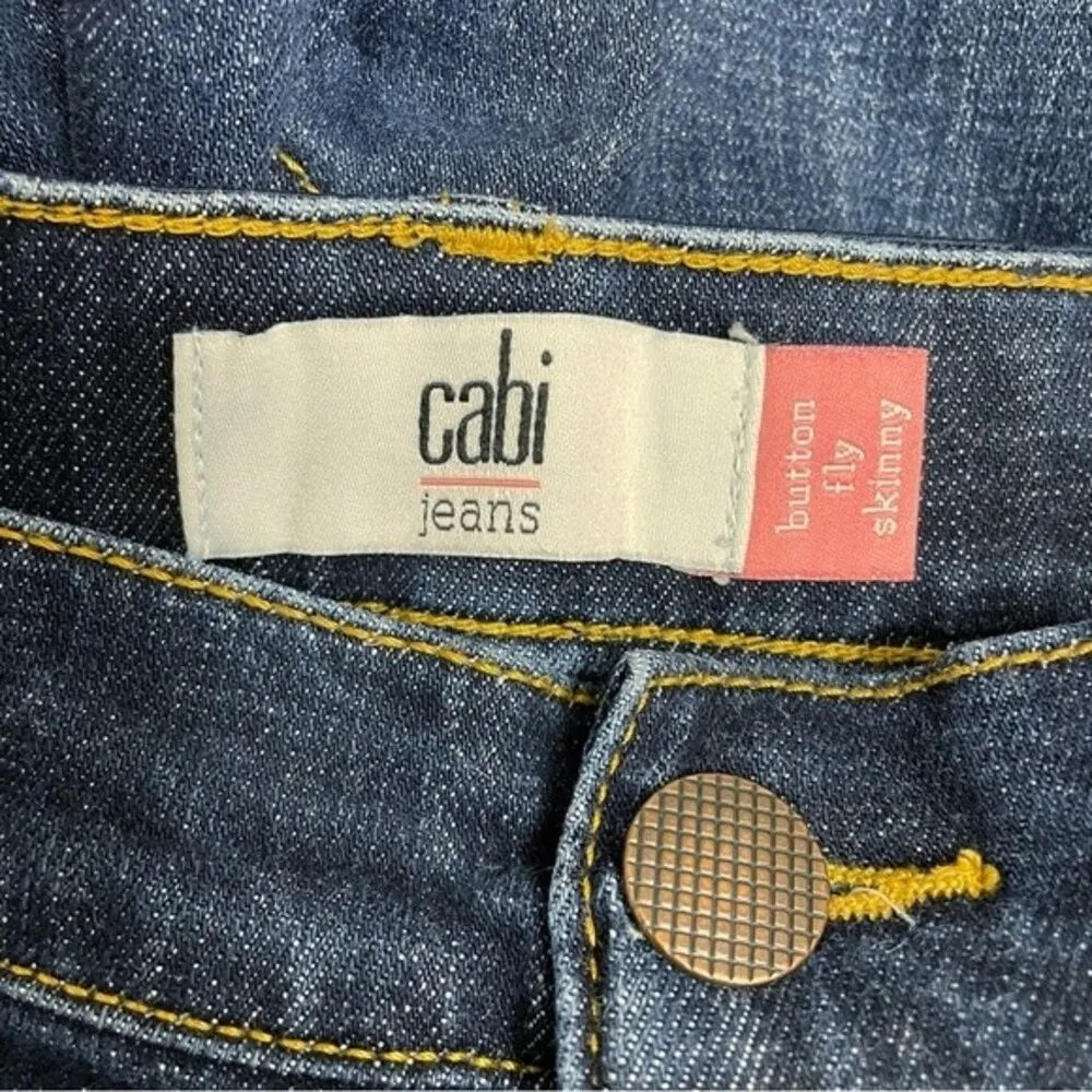 Cabi Jeans Simone Highrise Skinny Button Fly Red Stripe Waistband Women’s Size 4 - Image 11