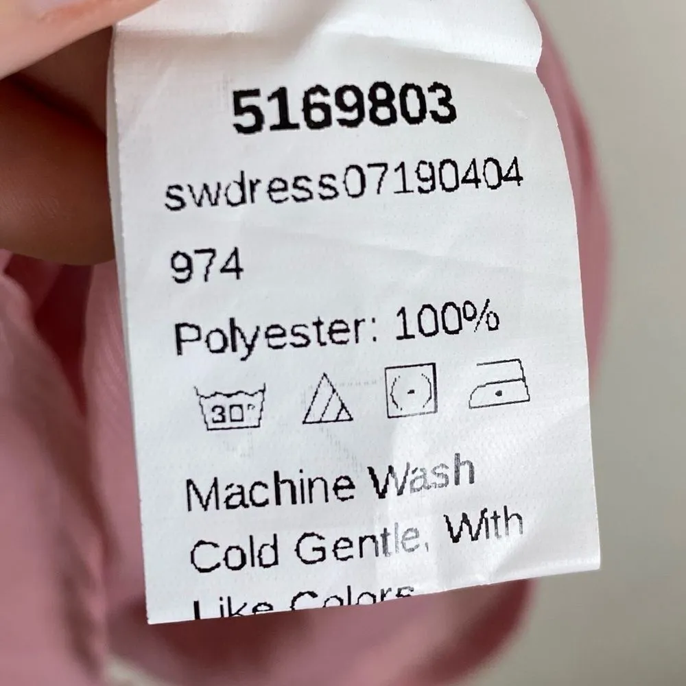 Shein Mauve Swiss Dot Lace Puff Long Sleeve Deep V Neck Dress - Image 6