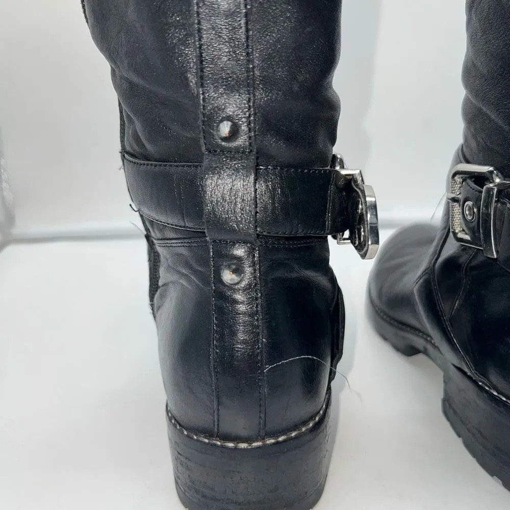 Marc Fisher Women's Black Misty Leather Knee High Riding Boots - Image 4