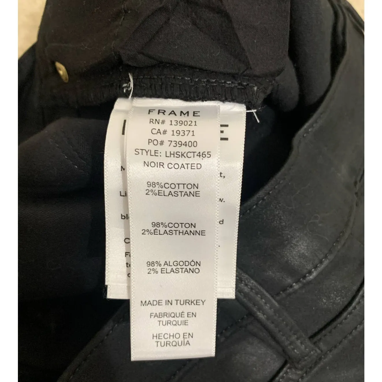 Frame le high skinny Noir coated denim skinny jeans size 28 NEW‎ $240 - Image 4