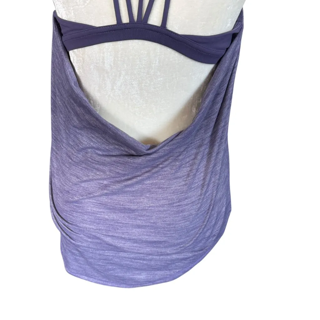 Lululemon purple strappy and stretchy tank top with built in bra - Image 5