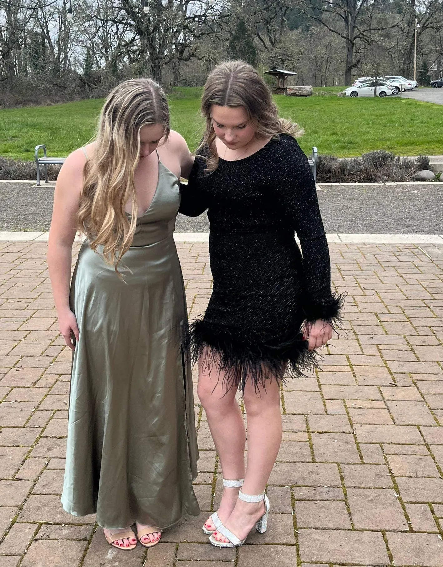 Green Satin Prom / Bridesmaid Dress Size M - Image 6