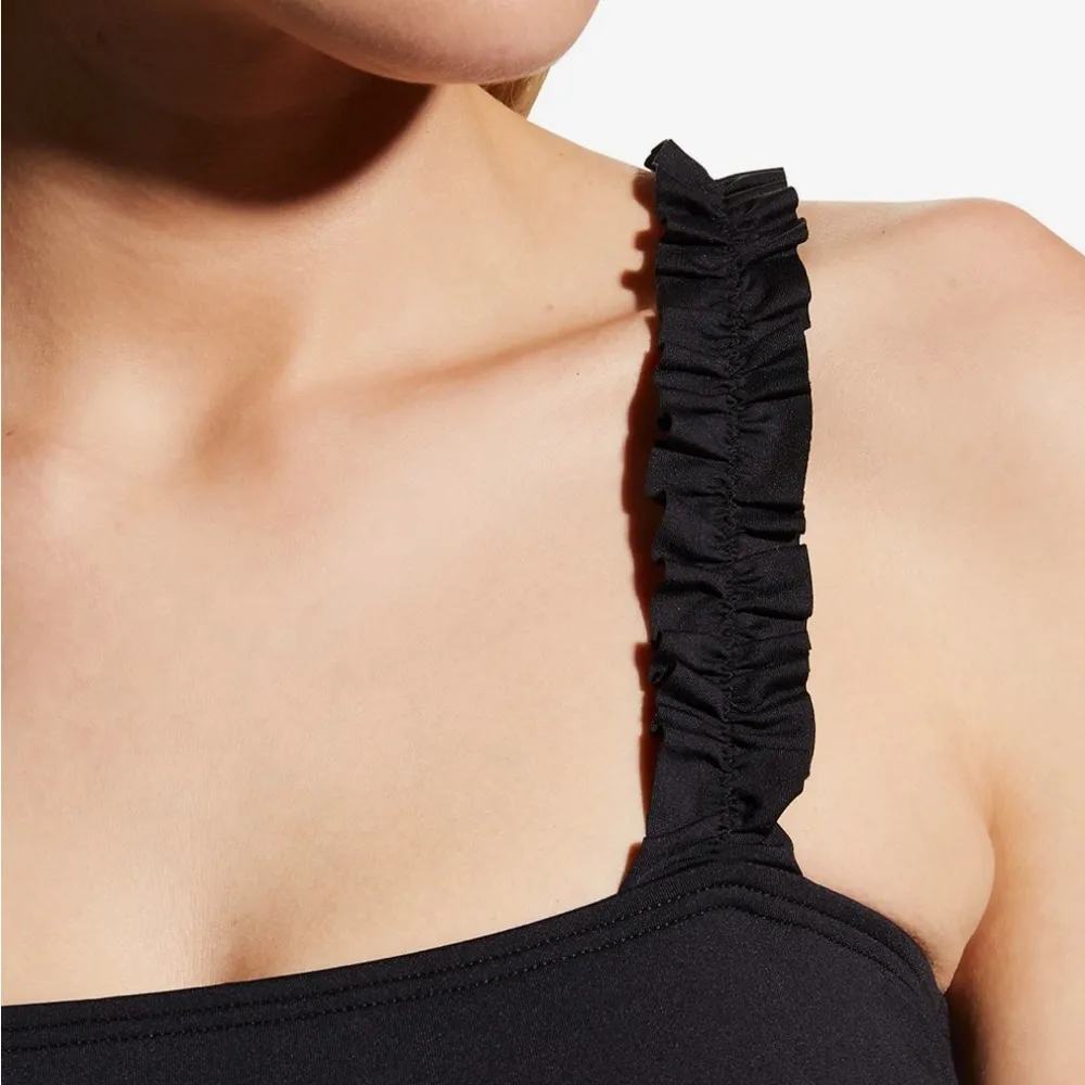 New York Cabana Ruffle Square-Neck Bikini Top NEW Size Small - Image 5