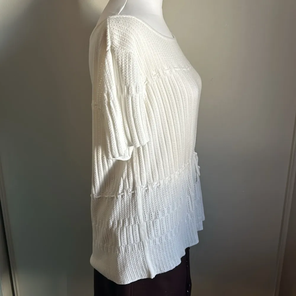 Liz Claiborne Liz Sport Short Sleeve Ribbed Knit Peplum Lightweight Sweater Top - Image 3