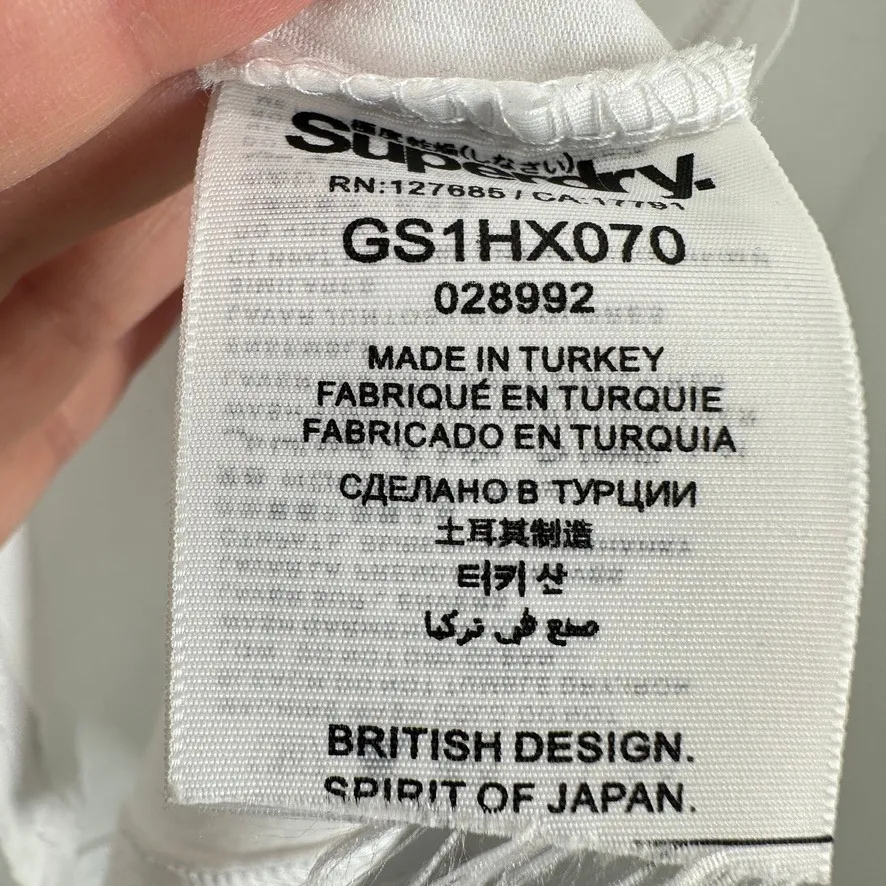 Superdry Womens Size M White JPN Rockets Graphic V Neck T Shirt Tee Casual - Image 6