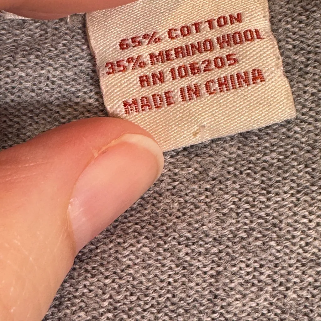 Sundance Grey Embroidered Button Front Cardigan Sweater Womens M Preppy Fitted - Image 9