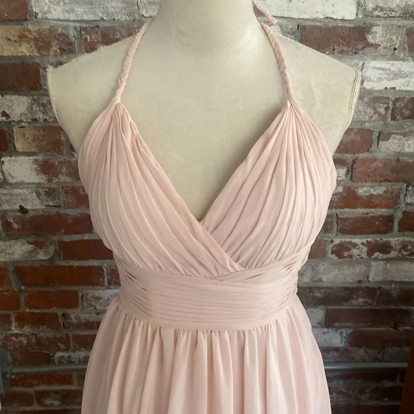 Dear Cleo Bellini Pink V Neck Alexa Maxi Halter Dress Size 2 NWT - Image 2