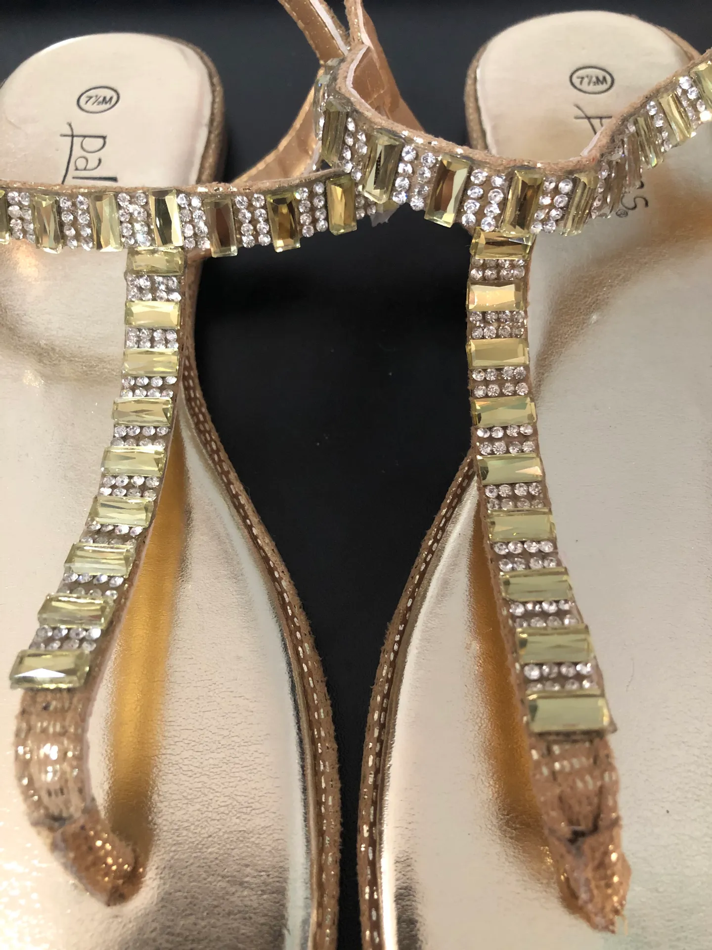 gold colored sandals Size 7.5 - Image 4