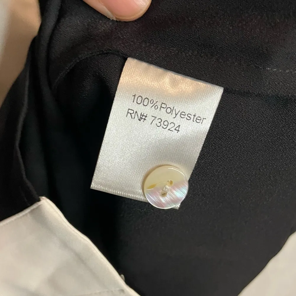 tunic contrast inset tie-waist crepe de chine women Size Medium - Image 6