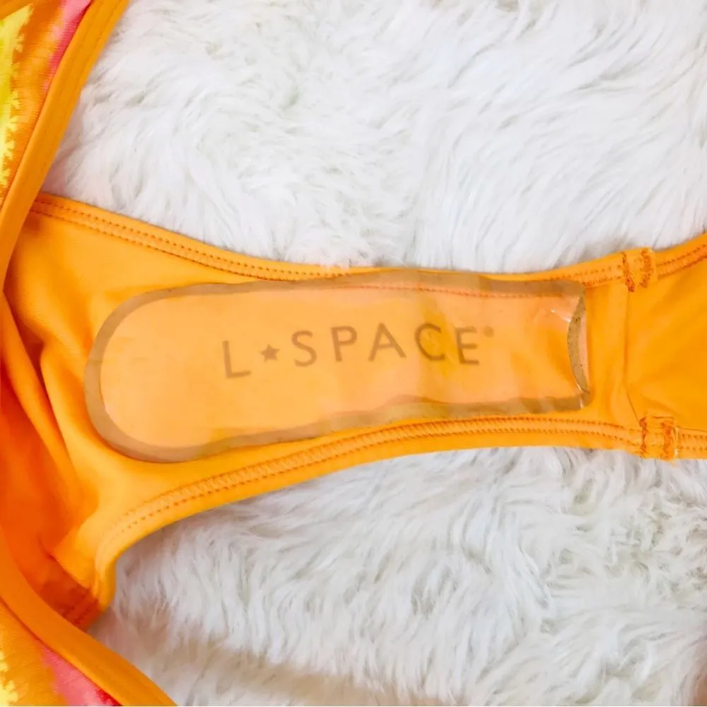 L*SPACE Tommy Rainbow Stripe‎ String Bikini Bottom Cheeky Orange Size Medium New - Image 7