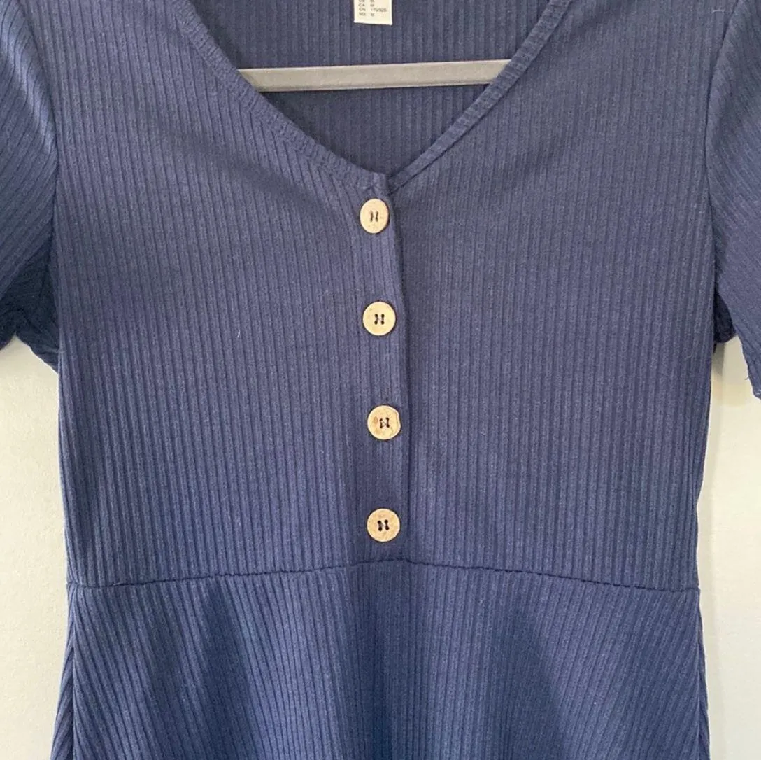 Navy Blue T-shirt Dress - Image 3