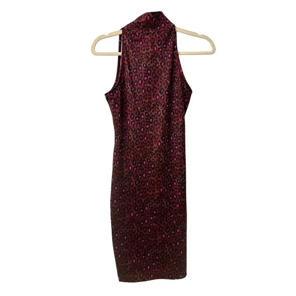 Victoria Sport Athletic Dress Size XL Leopard Animal Print Sleeveless Mock Neck - Image 2