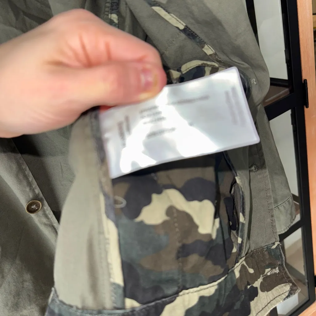 Blank NYC utility military jacket olive green collar button down cotton - Image 5