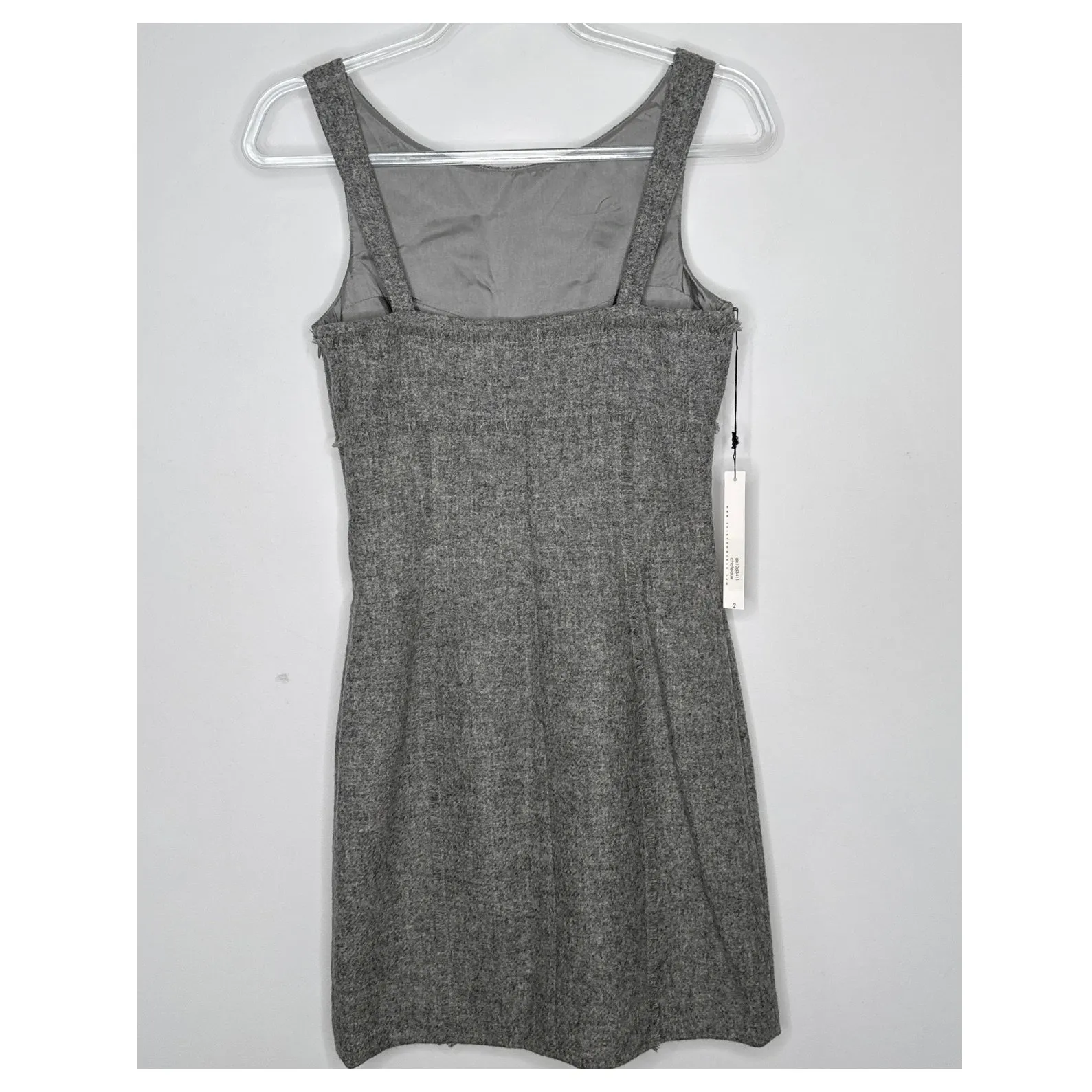 2000s Susana Monaco Lambswool Gray Sheath Dress Fall Hoilday Sz 2 - Image 4