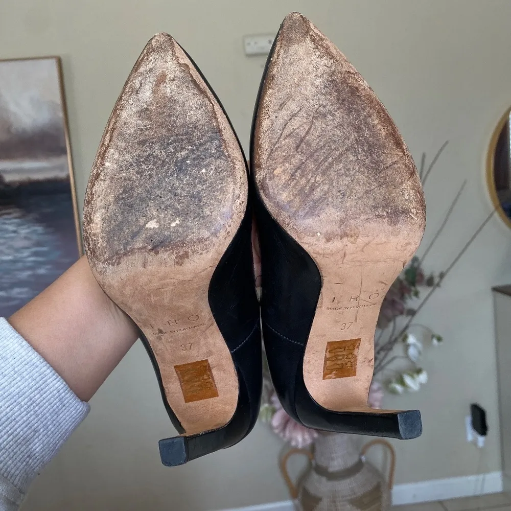 IRO Black Genuine Leather Pumps Size‎ 7  Retail Price of $550.00 - Image 7