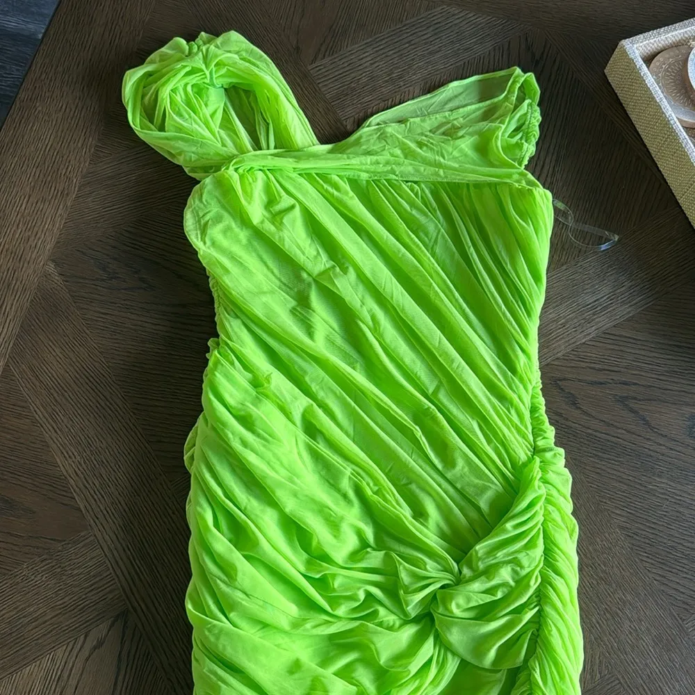 House of CB ADRIE NEON GREEN GATHERED MINI DRESS, Size, $239 - Image 14