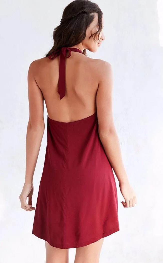 Ecote Lace-up Halter Mini Dress - Image 4