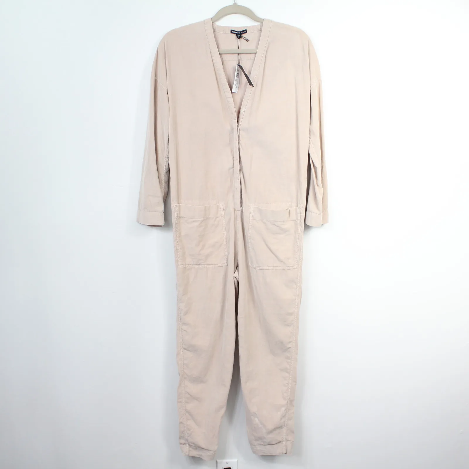 James Perse Ultra Fine Corduroy Jumper Jumpsuit Beige Neutral Nude Tan Size 0 - Image 6