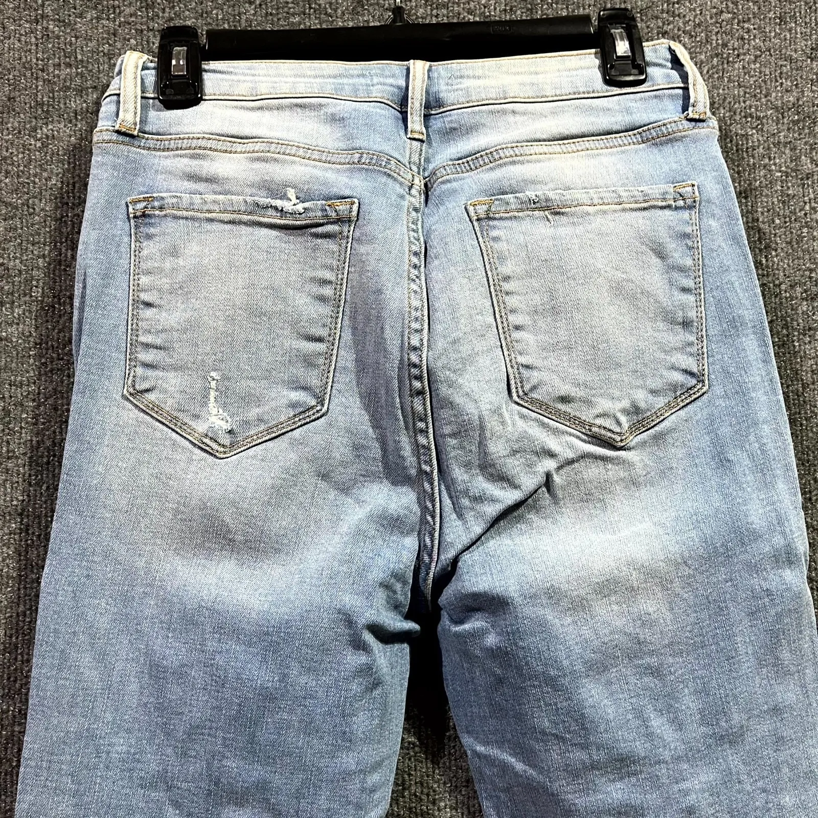 Cello Skinny Jeans Womens 9/29 Blue Denim Cotton Stretch Distressed Frayed Hem - Image 7