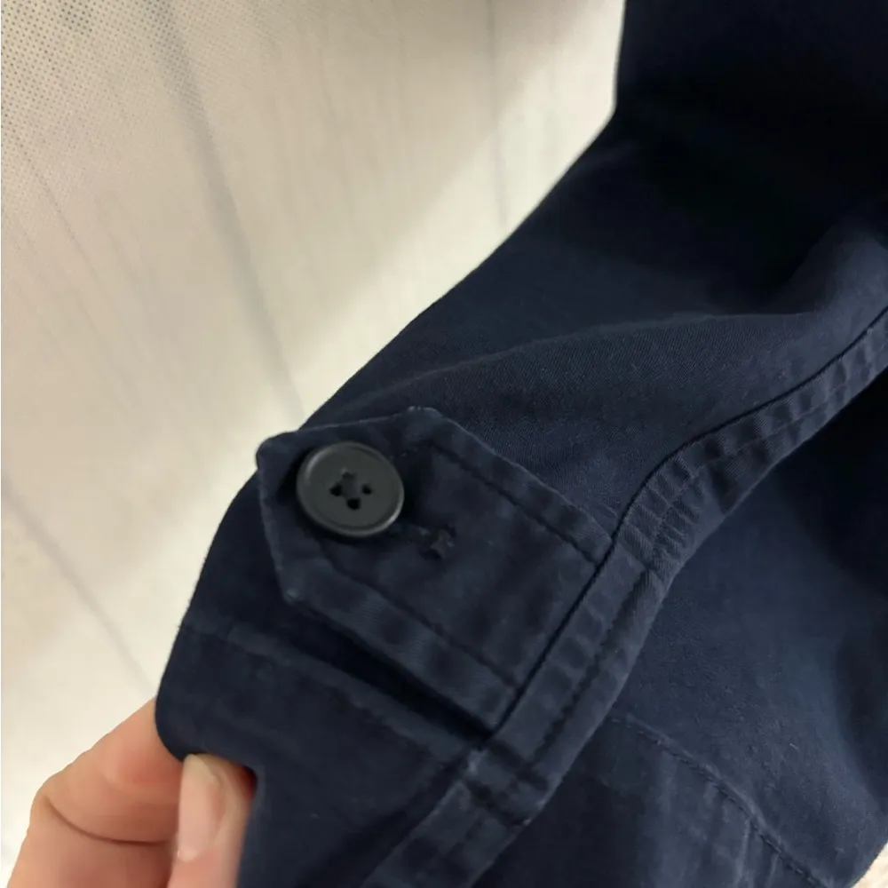 Talbots Womens Navy Blue Flat Front Pockets Casual Capri Size 12 - Image 3