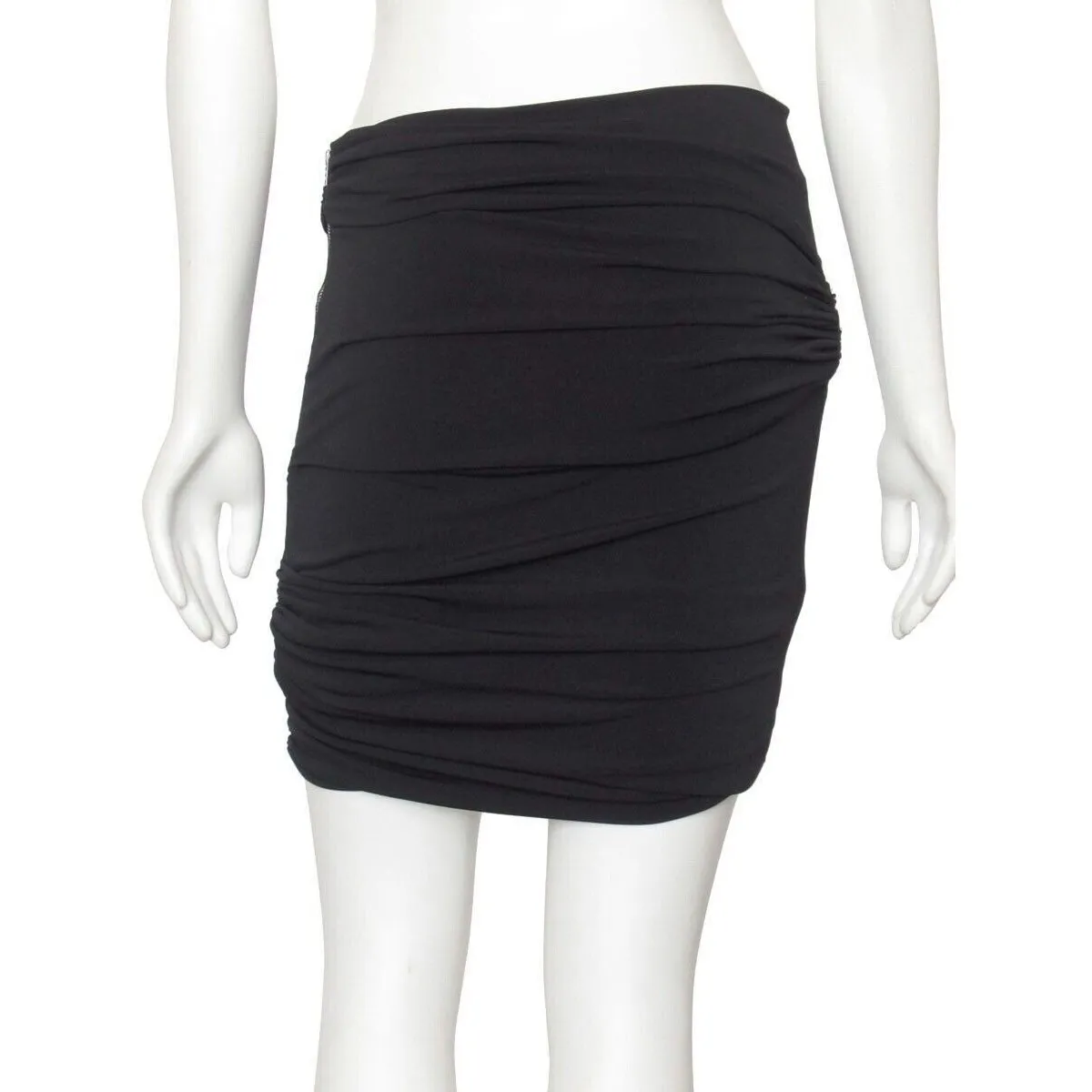 Elizabeth and James Women's Rouched Black  Mini Skirt Black Label Designer XS - Image 4