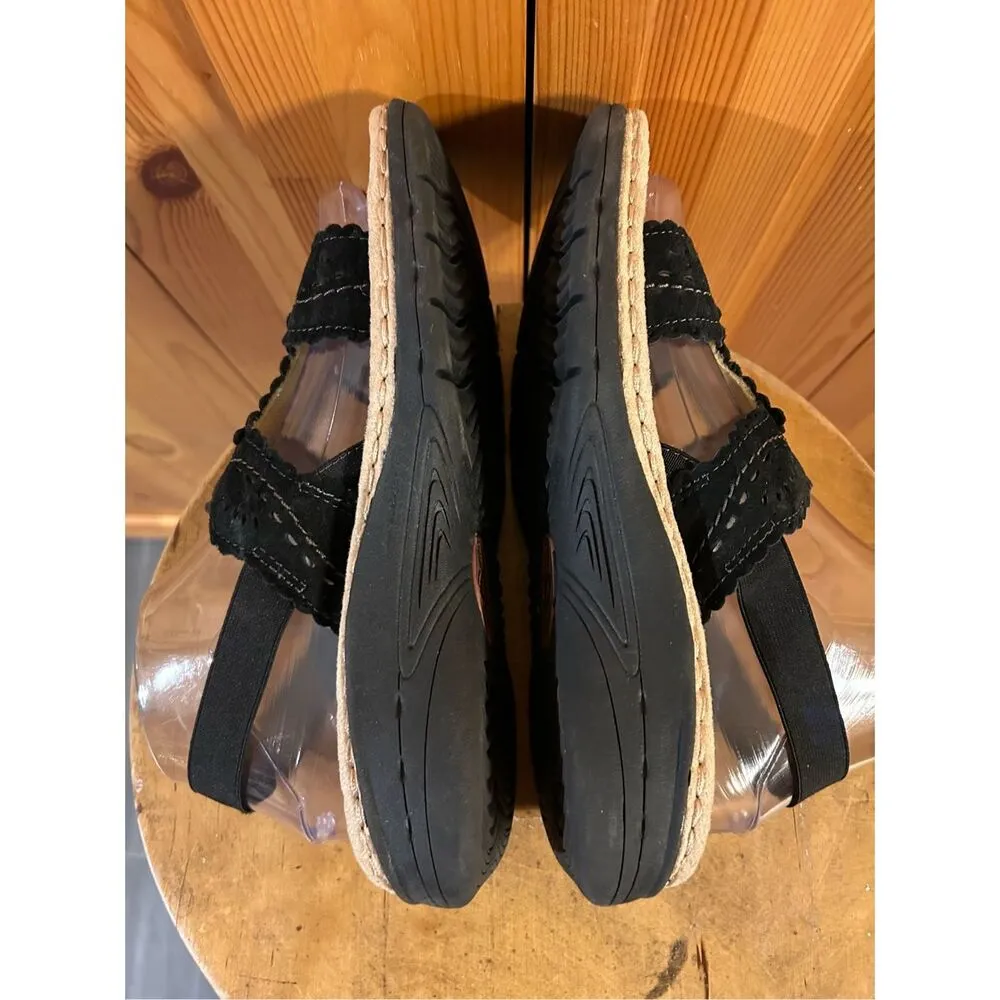 Earth Spirit Sz 7 Woman’s Leather Sandals Gelron 2000 Slingback Beaded Willow - Image 5