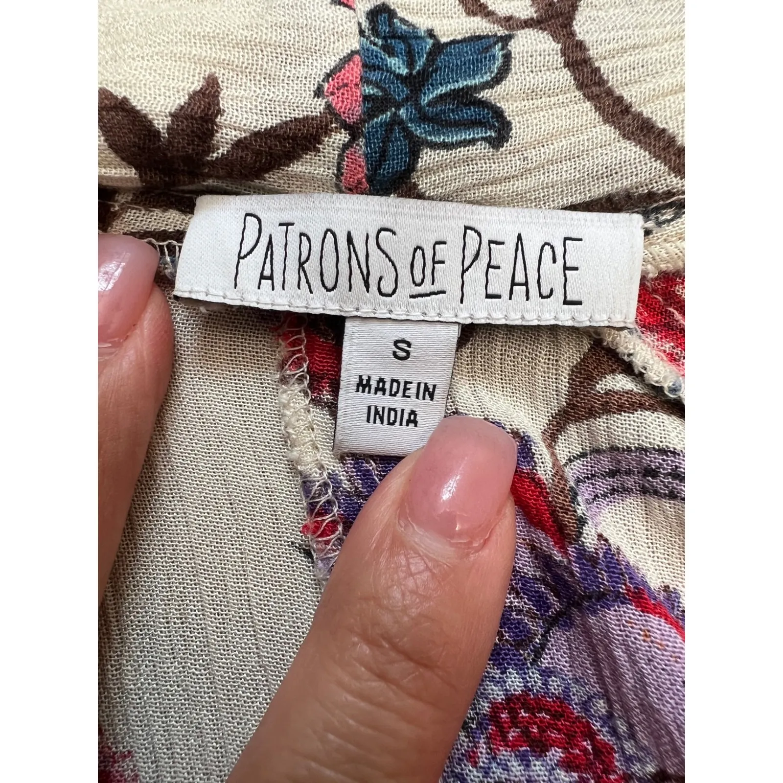 Patrons of Peace Floral Kimono Duster – 100% Rayon, Size Small‎ - Image 5