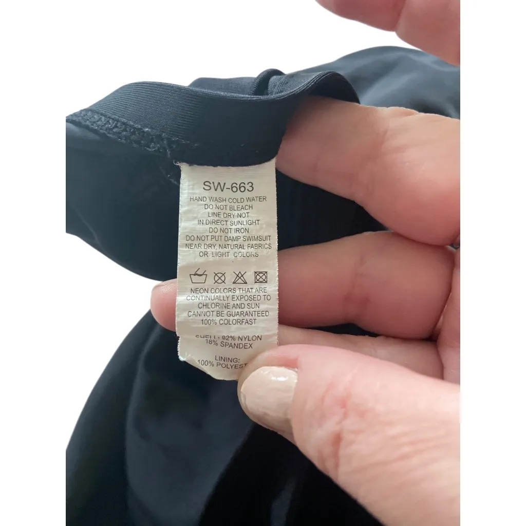 Time And Tru 2 Piece Tankini Set Black Size XL - Image 4