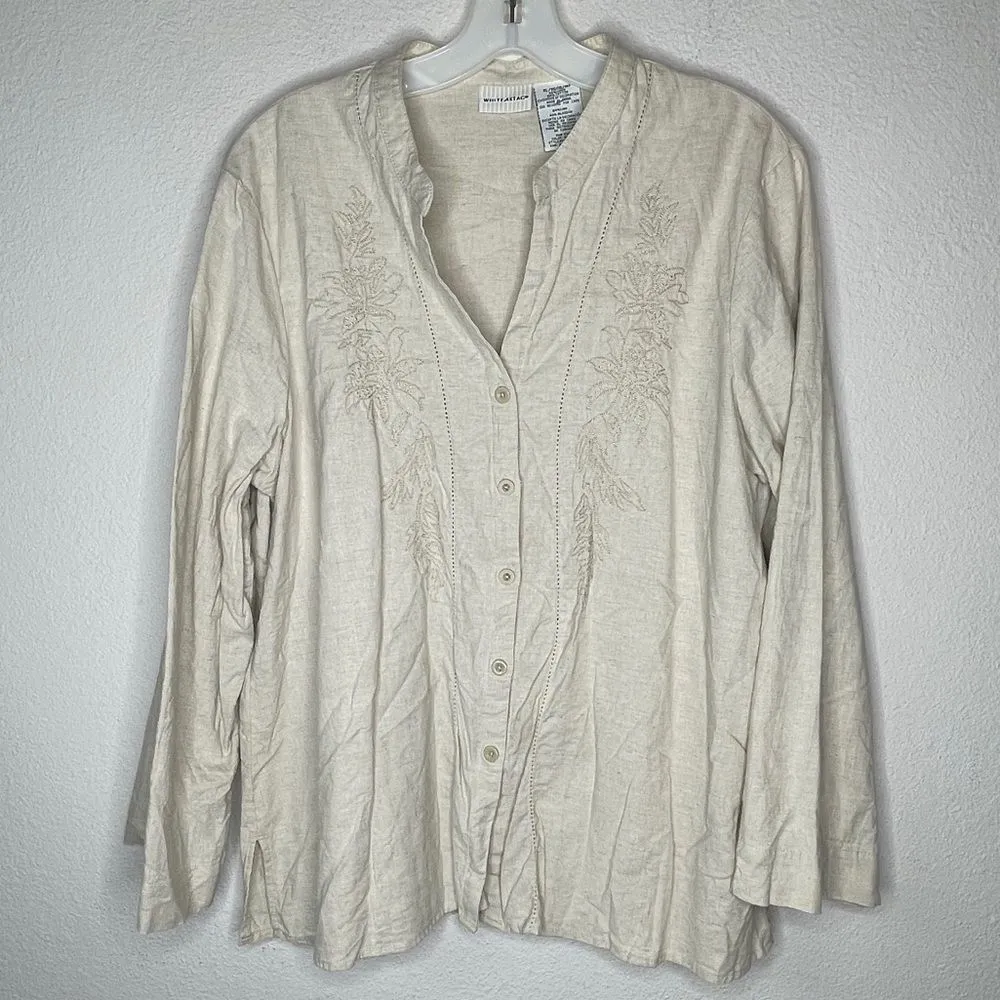 Vintage White Stag Linen‎ Blend Pantsuit Size M - Image 4