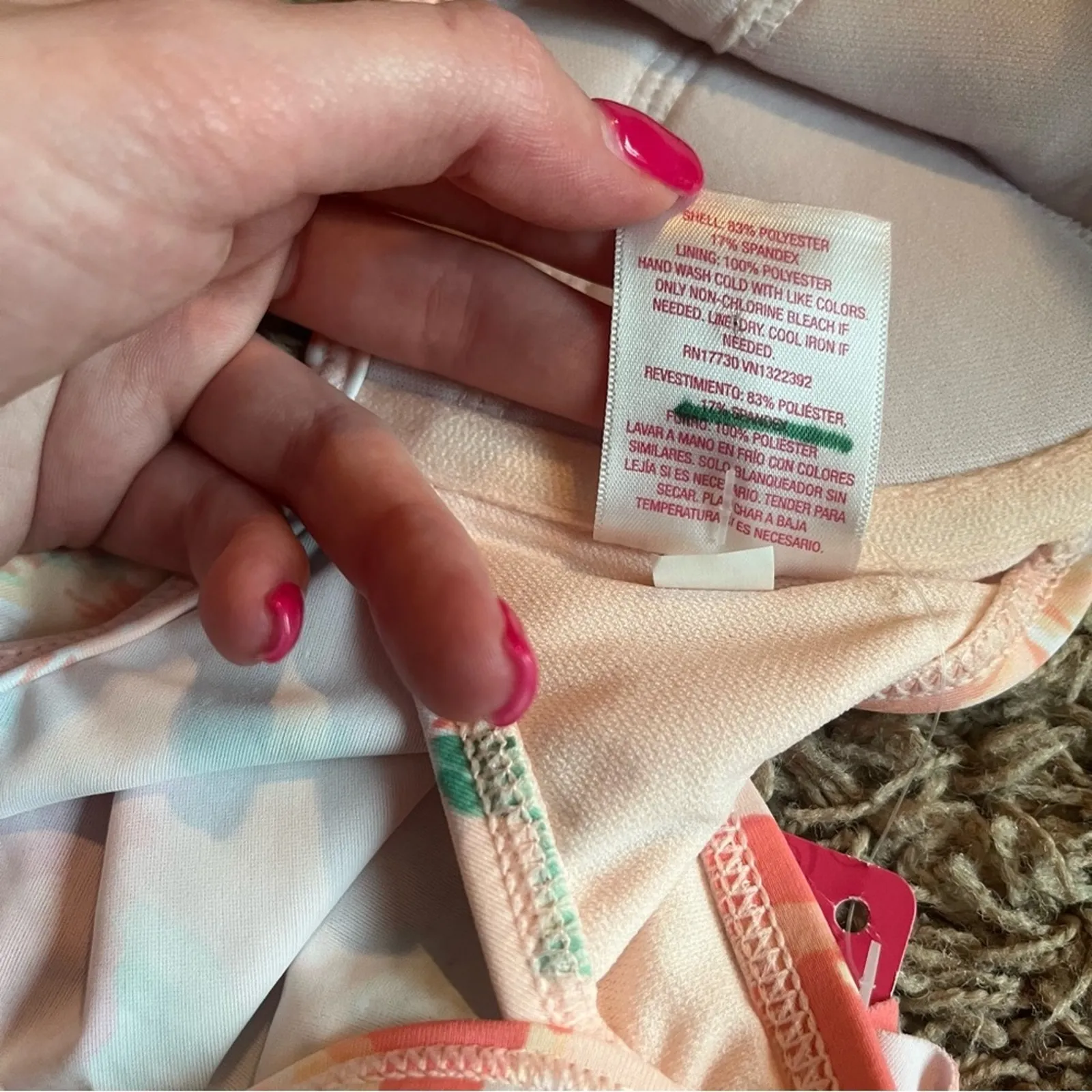 NWT! Xhilaration Strapless Cold Shoulder Pink Floral Swim Bikini Top Size Small - Image 5