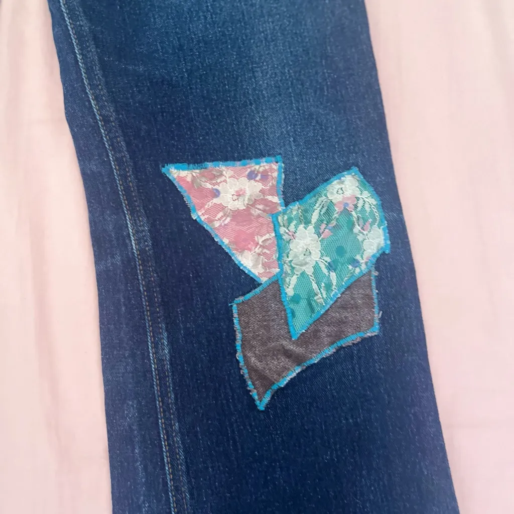 Mudd  Women's Dark Blue Patchwork Jeans - Image 3