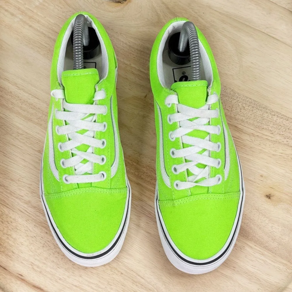 Vans Old Skool Neon Green Canvas Low Top Lace Up Sneakers 6 Men 7.5 Women Unisex - Image 4