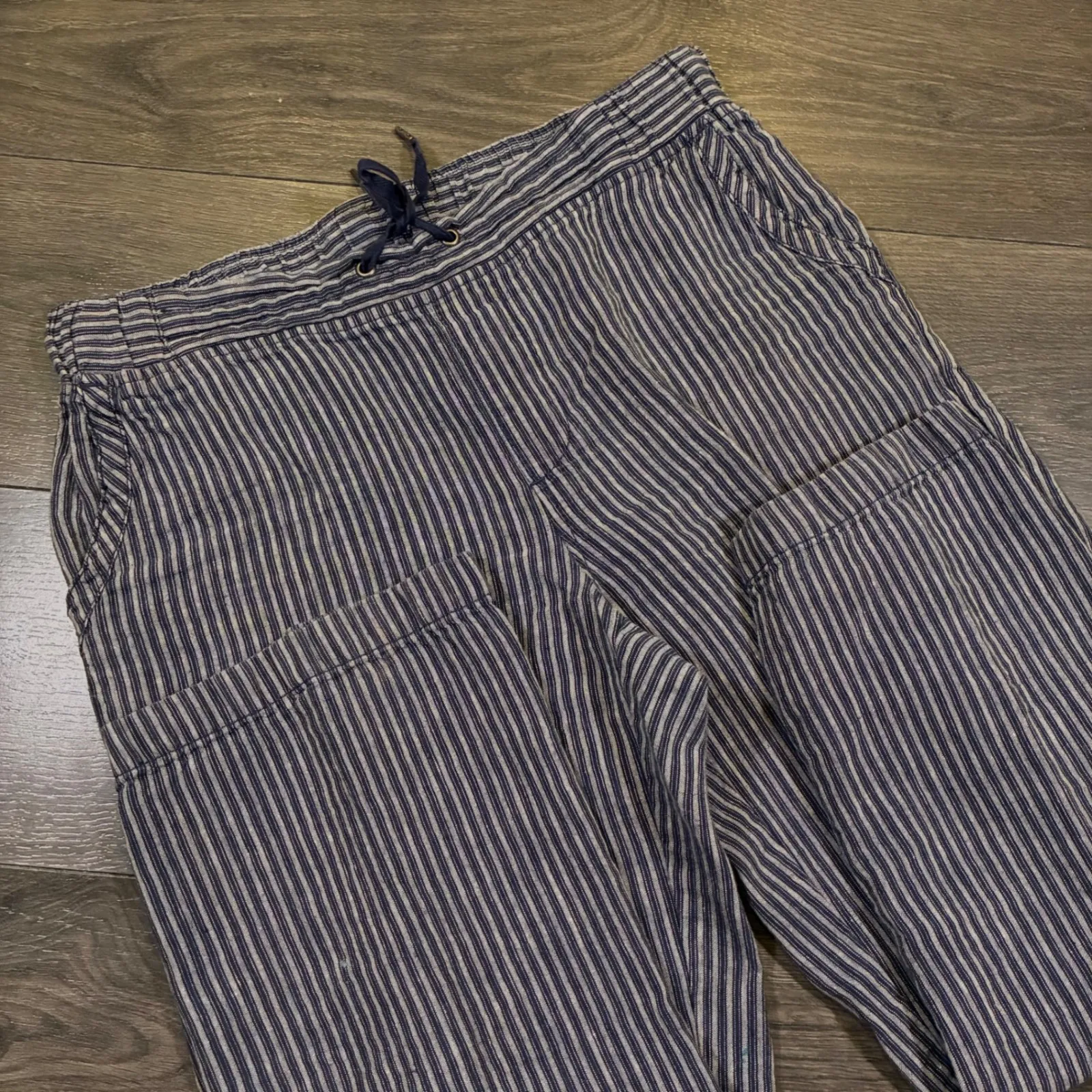 L.L.Bean Favorite Fit Linen Striped Cropped Pants Women's Size‎ 10 Petite - Image 3