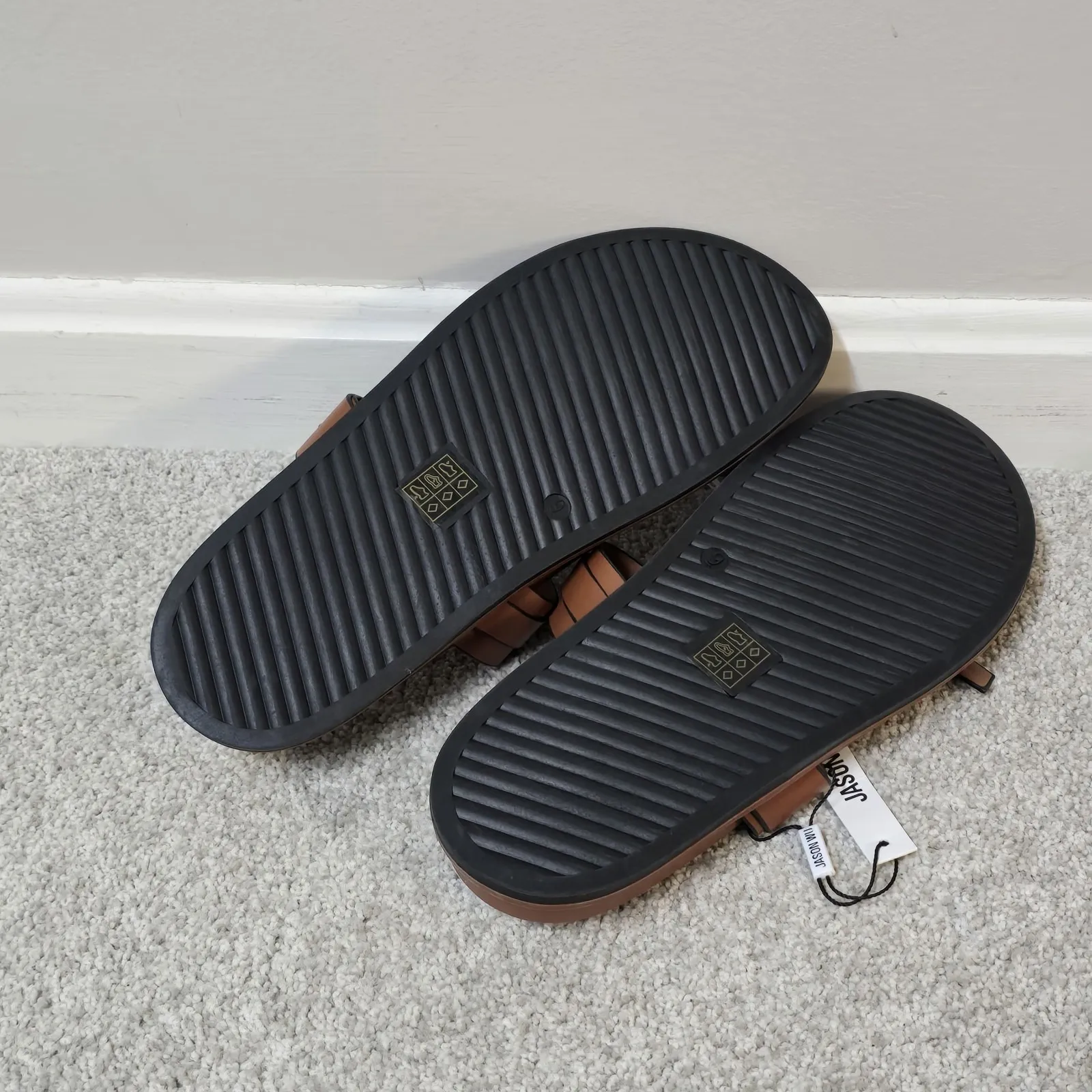 Jason Wu Women's Brown Double Gold‎ Buckle Slide Sandals Sz 9 Casual Slip-On - Image 5