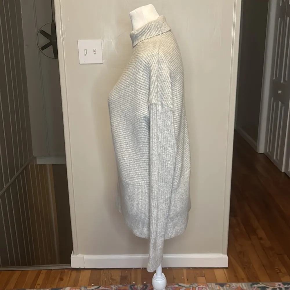 Summersalt The Luxe Cashmere Blend Funnel Neck Mix Stitch Sweater New Grey XS - Image 5