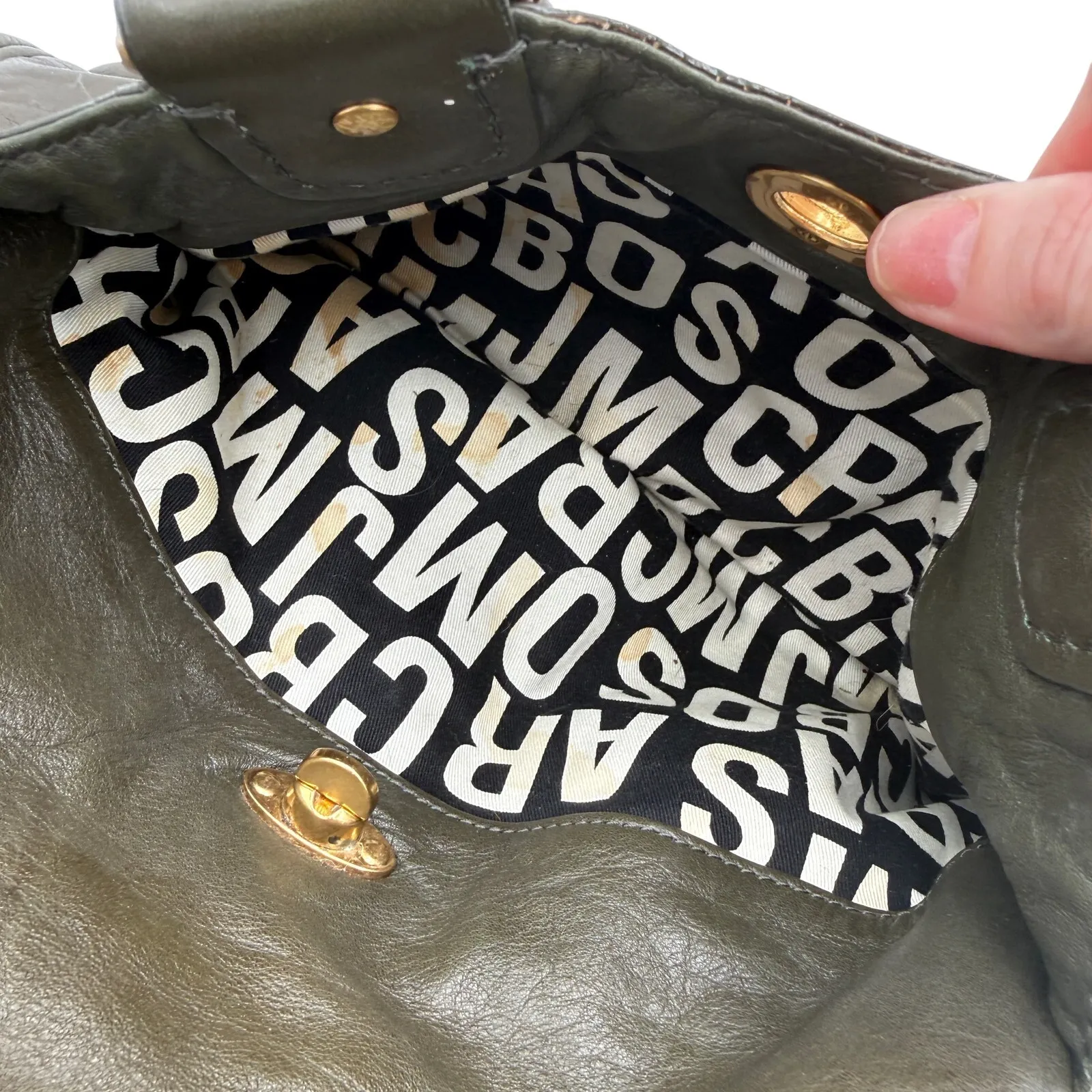 Marc By Marc Jacobs Olive Green Leather Satchel Handbag - Image 5