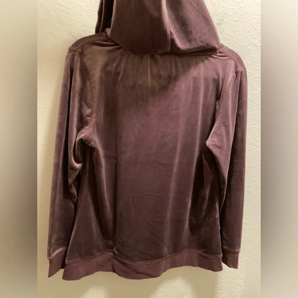 Sundance Aurora Purple  Velour Drawstring Hoodie Size Small - Image 8