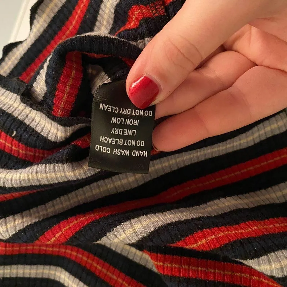 charlotte russe ribbed striped colorful short sleeve shirt - Image 4