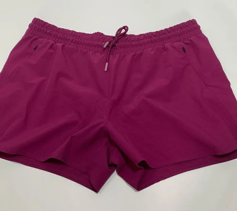 All In Motion Women's Active Shorts Running Workout Elastic Waist Maroon XXL - Image 1