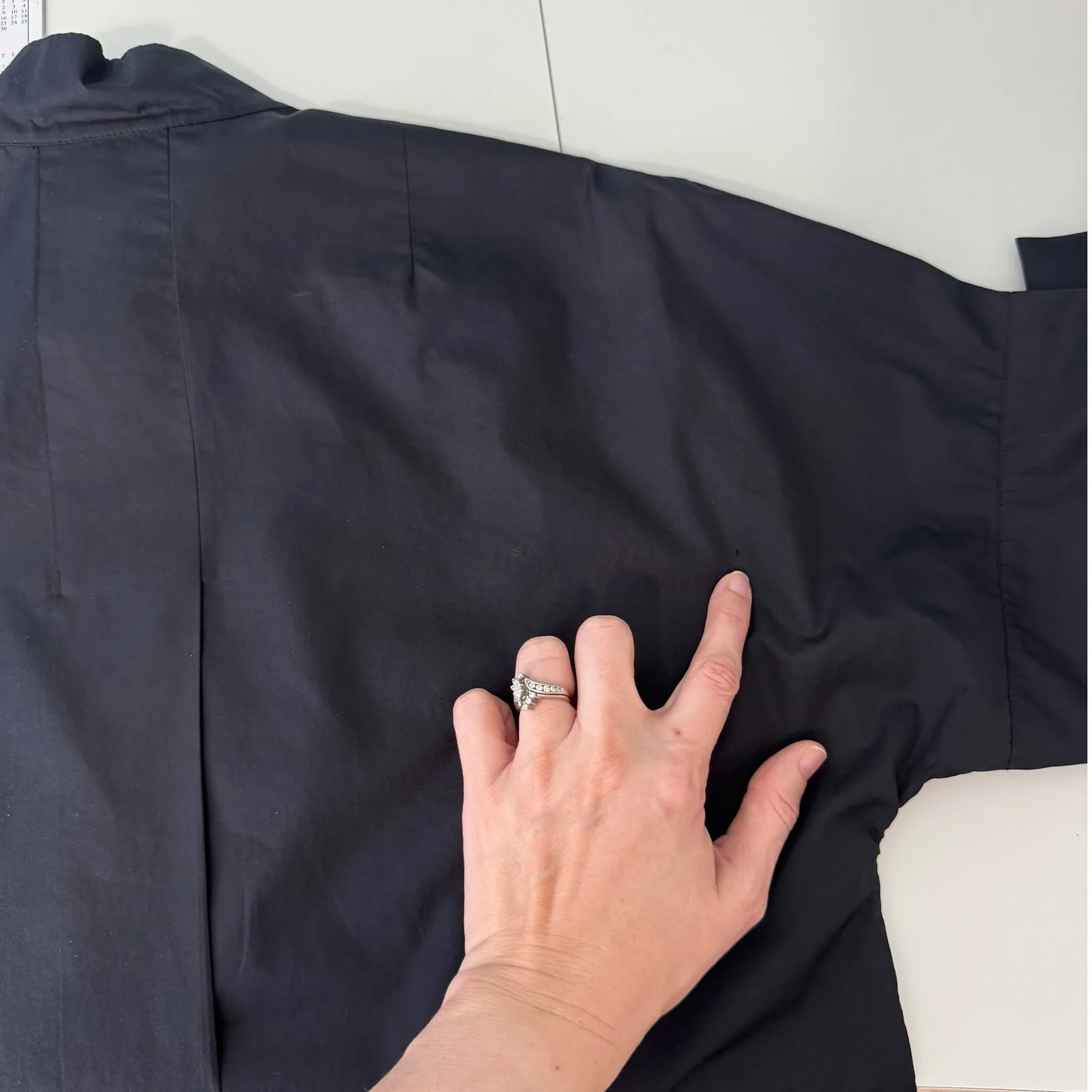 Akris Punto Button Shoulder Blouse Size 8 Black Minimalist Modern Chic Elevated - Image 12