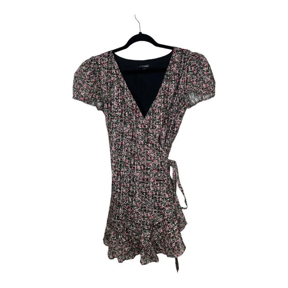 Intermix Women's Silk & Cotton Ruffle Elle Wrap Floral Dress Size 4 NWOT - Image 2