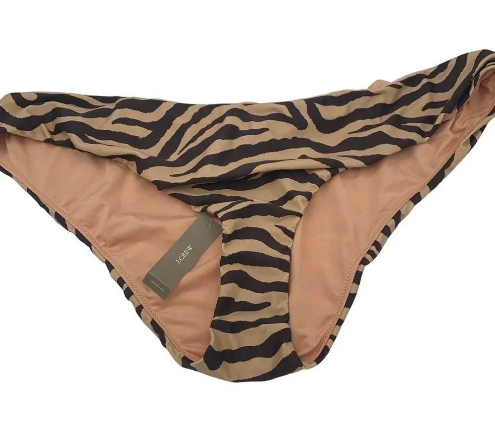 New J. Crew Zebra Stripe Cheeky Bikini Swim Bathing Suit Bottom Women's Size 3X - Image 2