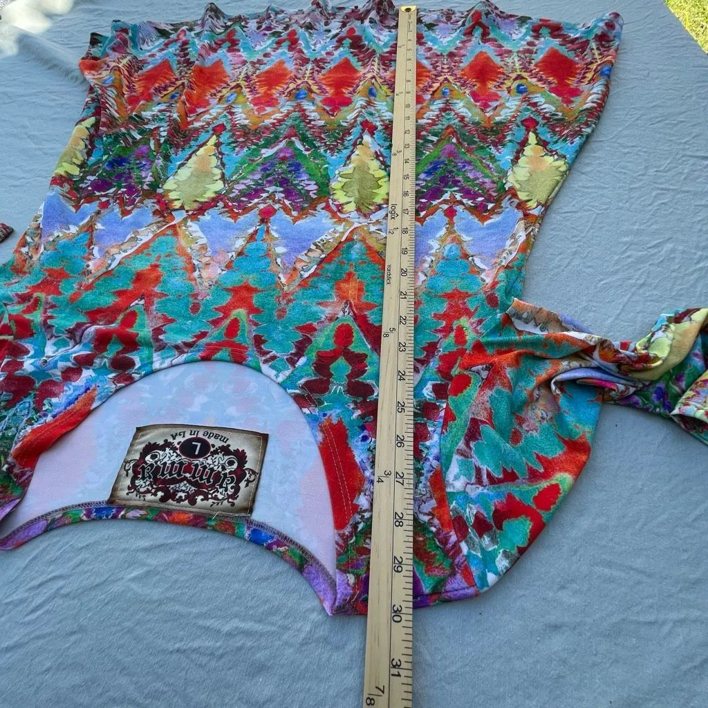 Amma size L boho southwest Aztec knit tunic top Red Size L - Image 5