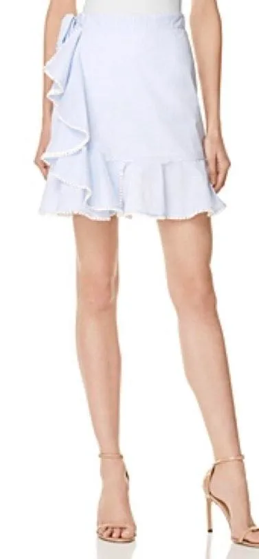 Blue Stripe Tie Ruffle Skirt - Image 2