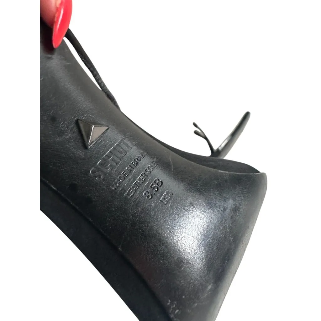 SCHUTZ Black Lace Up Clear Strap Heels Size 8.5 - Image 6