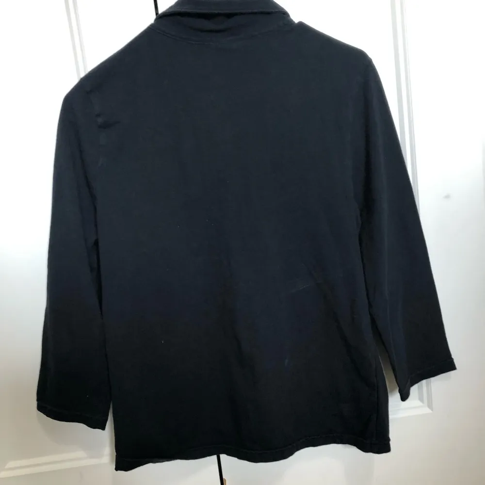 Black Long Sleeve Polo Shirt Old Navy woman’s size large - Image 4