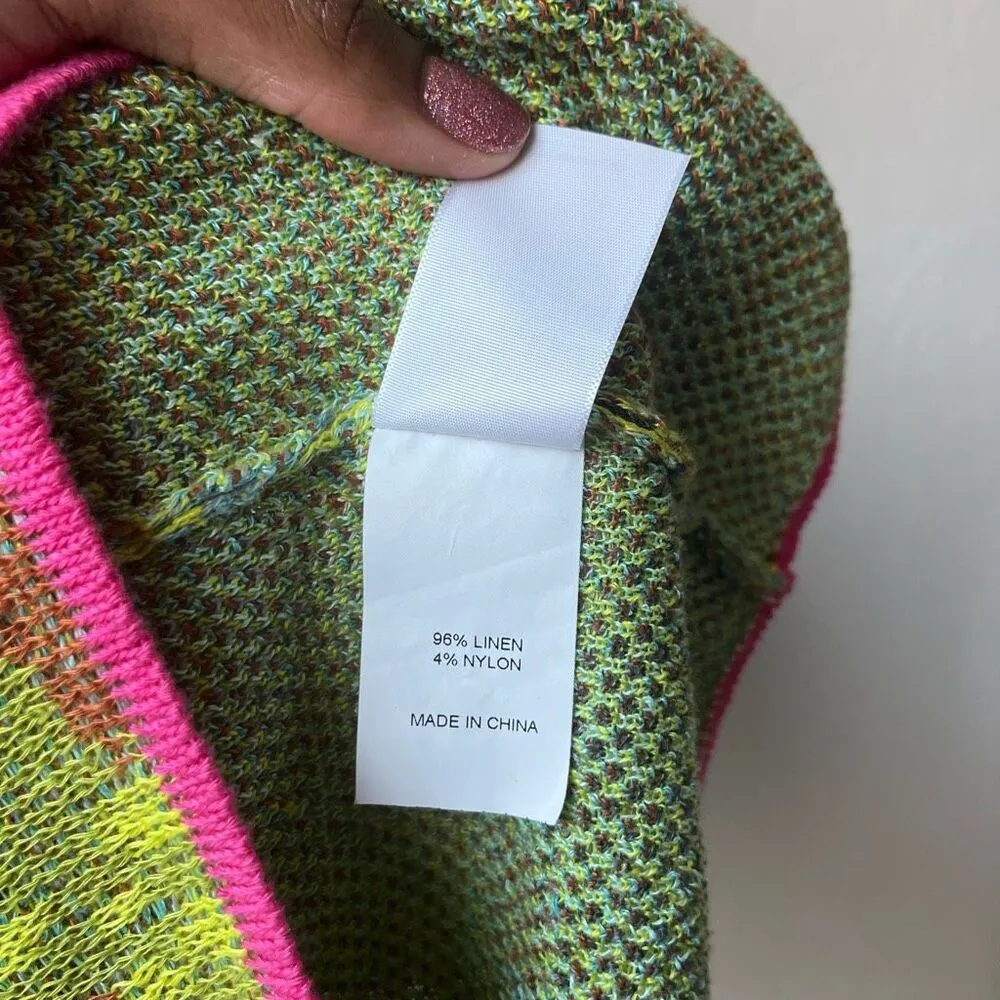 Yanyan Lily‎ Sleeveless Knit Midi Dress in Midnight Linen Jacquard Size XS Green - Image 12