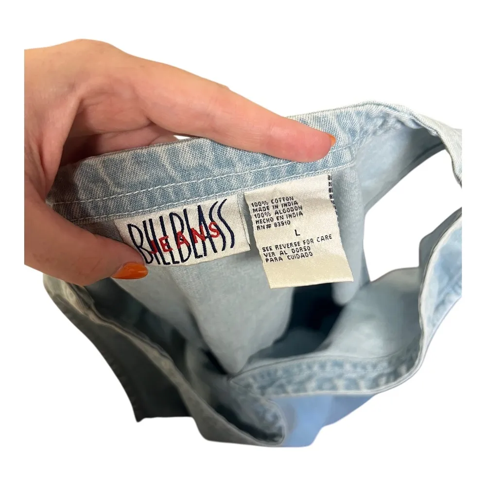 Vintage 90's Denim Maxi Dress 100% Cotton Large - Image 5