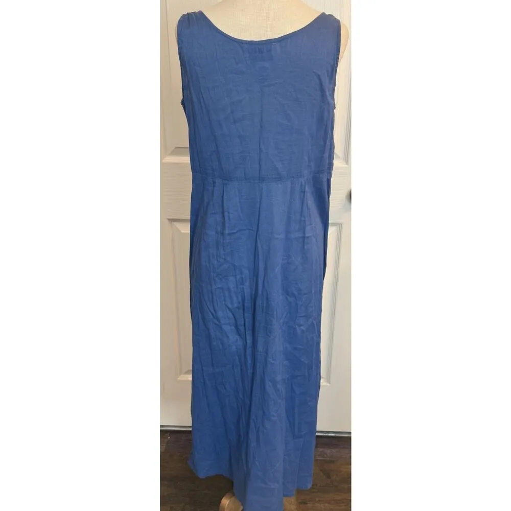 Vtg April Cornell Maxi Dress Sz Small Cornflower Blue Prairie Cottagecore Fairy - Image 2
