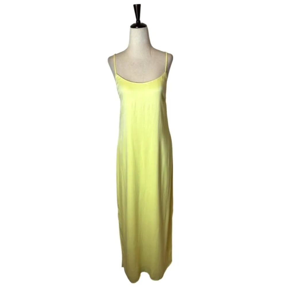 Something Navy Dress Women Large Yellow Silky Essential Criss Cross Back Slip - Image 3